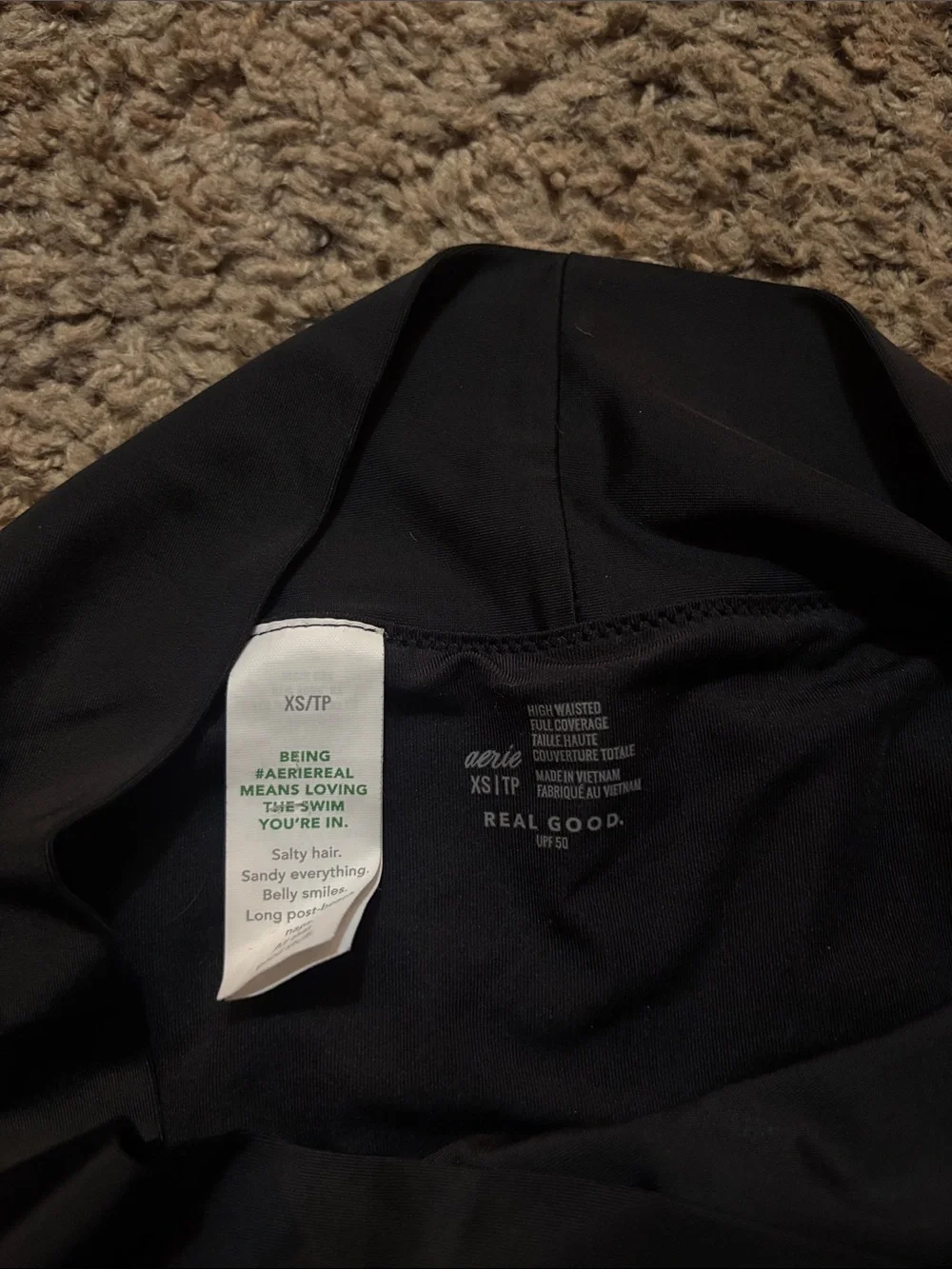 aerie High-Waist Black Bikini Bottoms